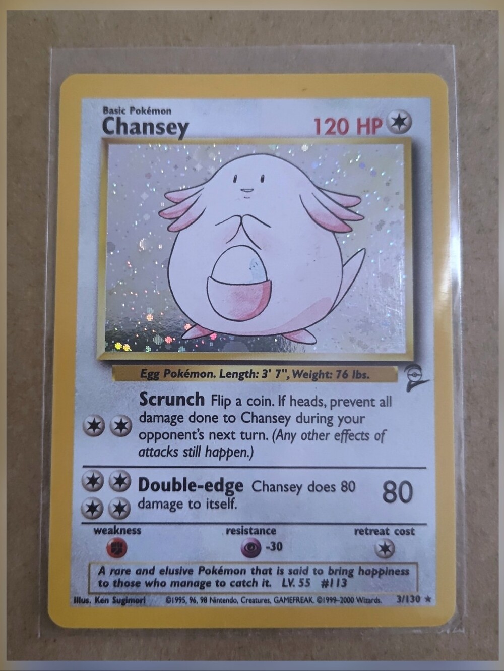 Near Mint Holo Chansey Pokémon Card